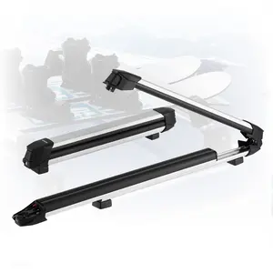 VEVOR Ski Snowboard Roof Rack, Carry up to 6 Pairs of Skis or 4 Snowboards, 2 PCS Aluminum Universal Car Roof Rack Top Holder with Lock Rubber Padding for Fishing Rod, Fit Most Slotted Crossbars