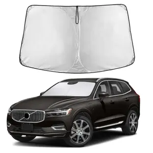 EcoNour Windshield Sunshade for Volvo XC60 2018-2025 - 240T Polyester UV & Heat Reflector - Foldable Sun Visor for Interior Protection - Custom Fit for All Trims