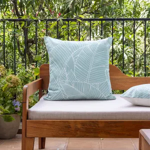 Reversible Tropical Throw Pillow – Blue/White, Durable Polyester – Indoor/Outdoor Tropical Décor (18" x 18", 22" x 22")