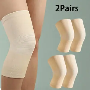 2 Pairs Cotton Knee Sleeves, Breathability and Comfort Knee Sleeves for Knee Support, Circulation Improvement & Pain Relief Compression Knee Brace