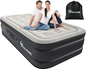 DWVO Twin/Twin XL Air Mattress with Built-in Pump and Carry Bag, Elevated Inflatable Mattress Blow Up Mattress for Camping, Home, & Portable Travel
