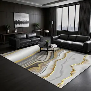 Marble Pattern Carpet, Rectangle Home Decorative Mat, Non-slip Floor Mat for Living Room Bedroom Home Decor