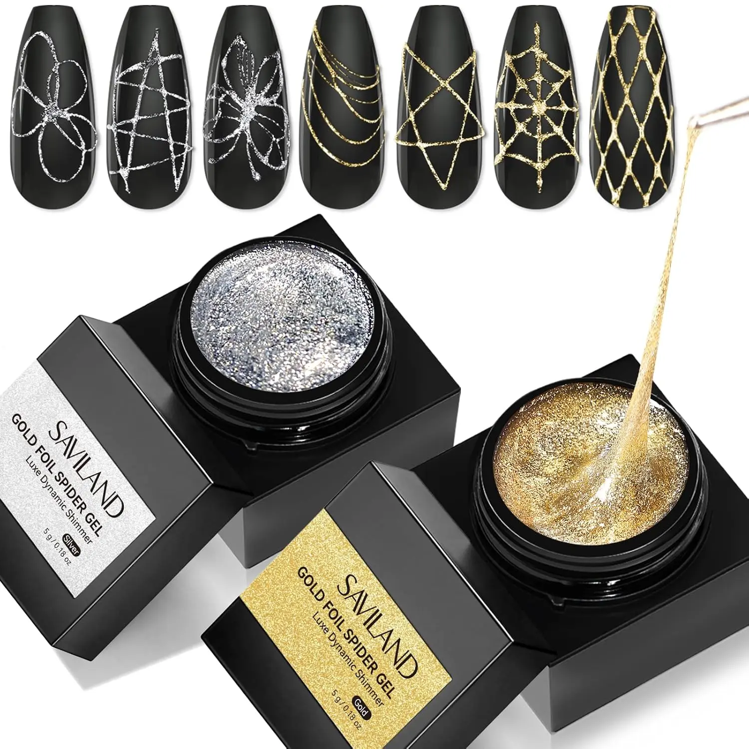 Gold & Silver Spider Gel for Nails