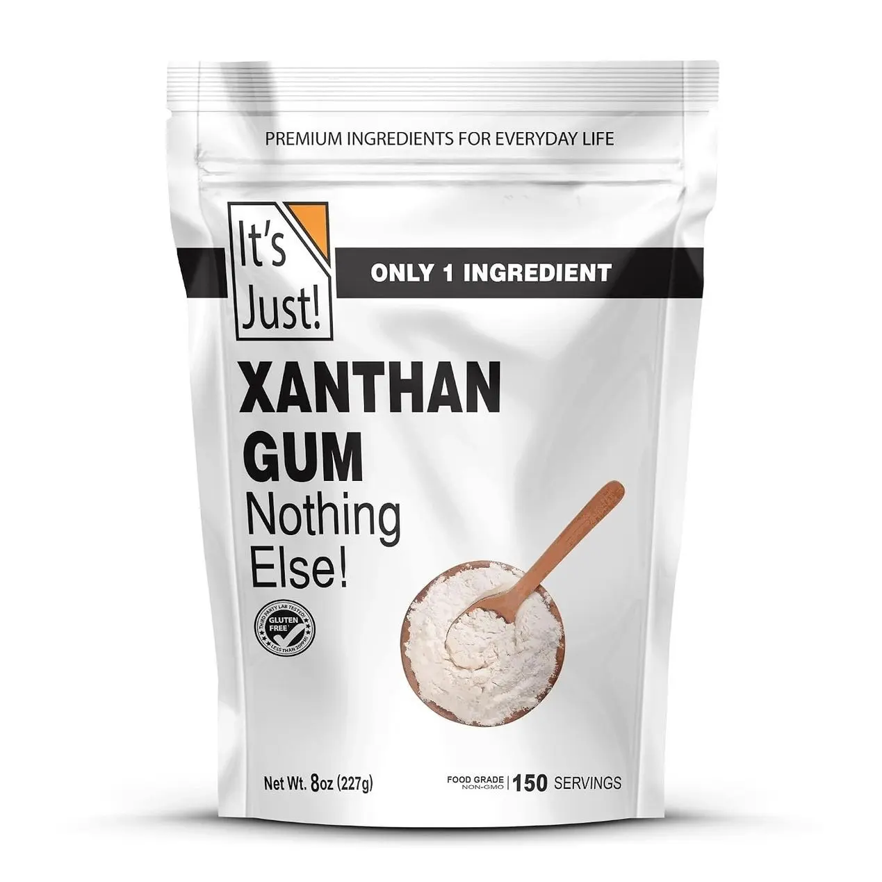 It's Just - Xanthan Gum, 8oz, Batch Tested Gluten Free, Keto Baking, Non-GMO, Thickener for Sauces, Soups, Dressings, Packaged in USA