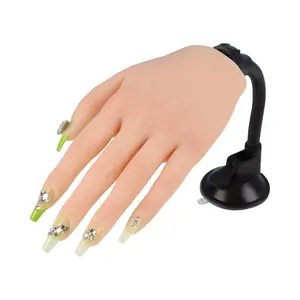 Right Practice Hand for Acrylic Nails With Holder, Mannequin Hand for Nails Practice, Flexible Bendable Fake Hand Manicure Nail Practice Hand