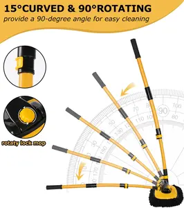 56.7" Long Handle Car Wash Mop Kit, Scratch-Free Chenille Microfiber, Professional Exterior Cleaning Tools