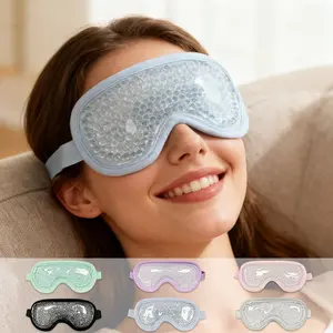 Reusable Ice Pearl Sleeping Eye Mask, Cold Hot Therapy, Gel Ice Bag, Sleep Aid, Adjustable Strap, Unisex, Suitable for Office Naps, Travel, Home Use