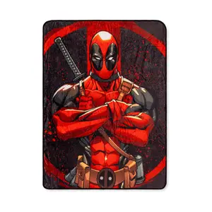 Marvel Deadpool Arms Crossed Fleece Throw Blanket | 45 x 60 Inches