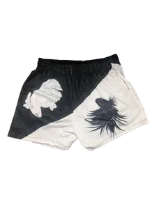 Gojo and Geto Fish Mesh Summer Athletic Shorts for Men, Elastic Waistband, Breathable Material