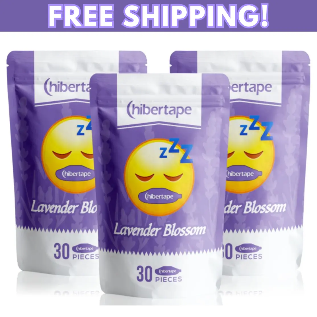 Hibertape - BUNDLE PACK Scented Mouth Tape for Sleeping and Snoring, Jawline Shaper for Men and Women, Sleep Like a King or Queen, Free Your Sleep Hostage, CPAP Friendly, Oral Healthcare, Lavender Aroma