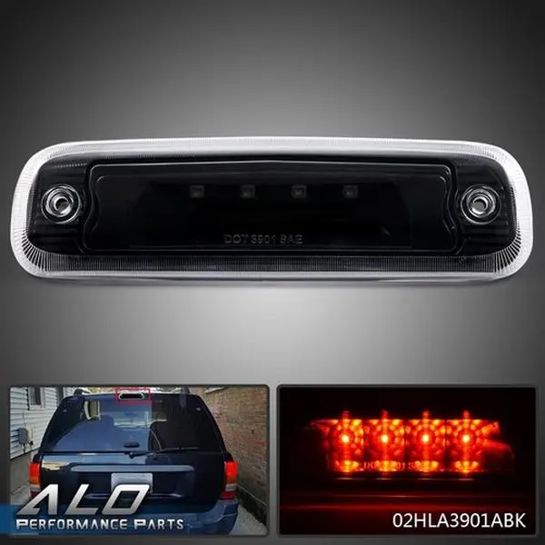 Fit For 1997-2001 Jeep Cherokee Black/Smoke LED Third 3rd Brake Light Tail Lamp