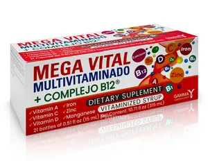 Gamma Mega Vital Multivitamin (21 Drinkable Bottles) - 10.7oz Each Bottle, 0.51oz - Fitness, Edible Healthcare Fitness Dietary Supplement - Optimum