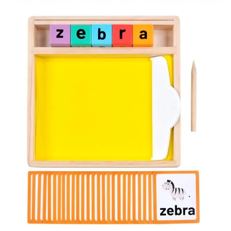 Wooden Sand Art Board Toy, 1 Set Learning English Word Spelling Practice Toy, Early Education Toy for Teenager, Birthday Gift