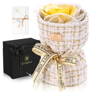 Cerqora Yellow Rose Bouquet Ceramic Scent Stone:A Handcrafted Fragrance  Aroma Oil Diffuser Gift Box for Home& Car（Christmas/Thanksgiving/Birthday/Anniversary）