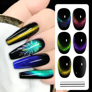 Limegirl Galaxy Color Shifting Cat Eye Gel Nail Polish Set for Daily Manicure Glitter Mermaid Effect Magic Gel, Nail Art, and DIY at Home Nail Art Salon eye gel nail polish set cat eye gel cat  kuku mizh  segel  polish