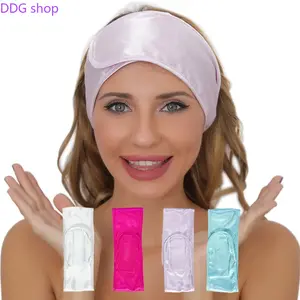 Women’s Satin Wide Adjustable Velcro Headband, Soft Smooth Makeup Hair Band, Non‑Slip Facial Care Head Wrap, Multi‑Purpose Headgear for Face Washing, Makeup Removal, Mask Application, Skincare Routine and Daily Beauty Use