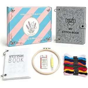 2026 Upgraded Embroidery Stitch Book Kit with 8.27"x10.65" Portable Loose-Leaf Cover, 103 Stitches & 60 Patterns, -in- Hand Embroidery Kit for Beginners with Tools & Step-by-Step Video Tutorials