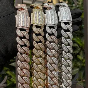 [ICE HUE]18K Gold Vacuum Plated Copper with 5A+ Sri Lanka Zircon Weaving Cuba Necklace Miami Italy Mexico & Micro Inspired for Women & Men Luxury Jewelry,Daily Wear,Casual Fashion,Gift Idea,,Classic,Hip Hop,Simple,Sporty Style,Lgbt