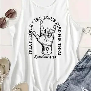 Christian "Treat People Like Jesus Died For Them" Hand Sign Tank Top