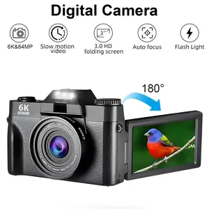 Digital Camera 6k Ourlife Color Real Battery and TF Card 32GB Video Camera 64mp High Definition Zoom 16x for Portraits Landscapes Vlogs Rechargeable Camera