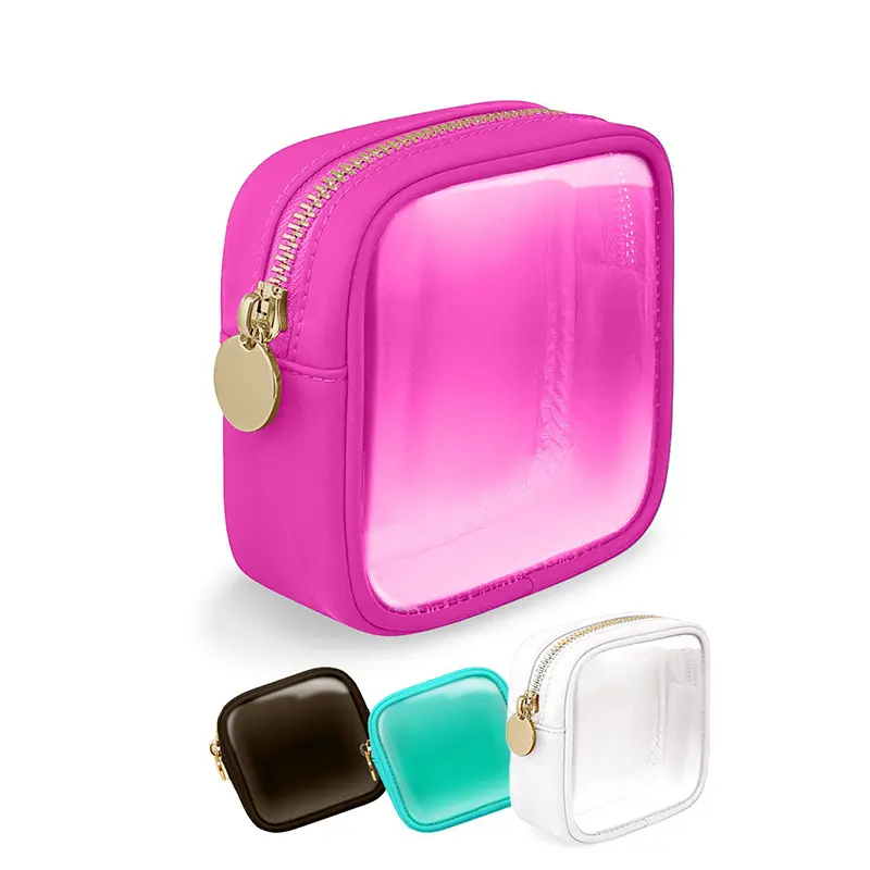 Travel Makeup Organizer Bag with Clear Window, 1 Count Cute Portable Cosmetic Pouch with Zipper, Multipurpose Storage Bag for Sanitary Napkins, Coins & More, Travel Cosmetic Bags, Cosmetics Organizer, Makeup Pouch for Purse, Travel Beauty Bag-MM2
