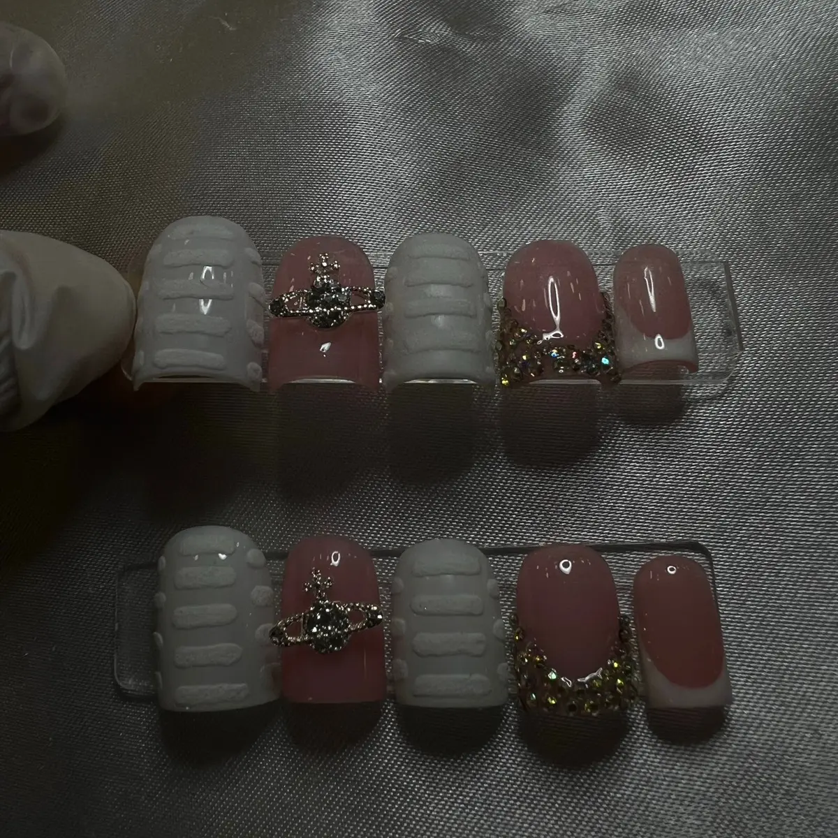 10pc Handmade short square tapered press on nails reusable size(Short)(reusable) Gel Nail Polish