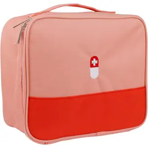 First Aid Bag Empty Medical Supplies Organizer Bag Trauma Kit for Traveling Hiking Camping Backpacking Cycling Pink