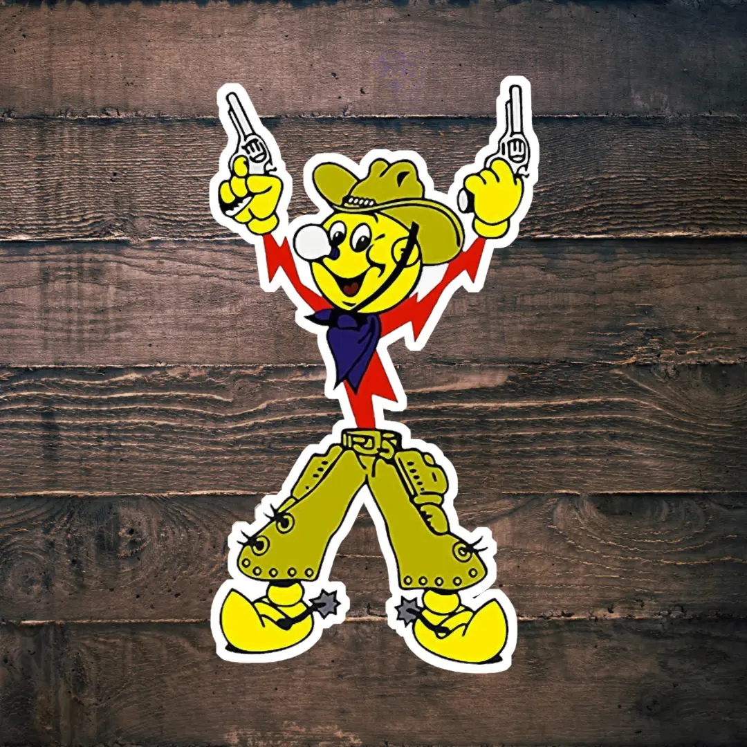 Reddy Cowboy Sticker, LINEMAN Hard Hat Sticker, Blue Collar Stickers, Gift for Electrician, Funny Gift, Decals for Hard Hat- Toolboxes- Helmet- Bin Doors.