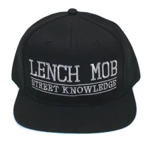 Lench Mob Hat Street Knowledge Flat Bill Snapback Cap One-Size Adult Black