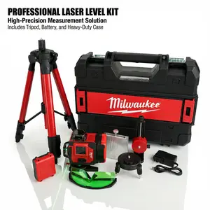 Milwaukee 4D 16-Line Green Laser Level, High-Accuracy Self-Leveling 360-Degree Cross Line Construction Tool with 6000mAh Battery, Remote Control, Magnetic Bracket, Tripod Stand for Floor Wall Alignment & Indoor Surveying protection