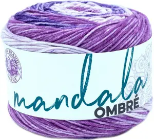 Lion Brand Yarn Mandala Ombre Chi Ombre Cake Medium Acrylic Multi-Color Yarn