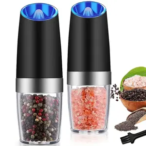 TikTokShopBlackFriday Electric Salt and Pepper Grinder Set, Automatic Gravity Mill with Adjustable Coarseness, Shakers Battery Powered with LED Light, One Hand Operation, Christmas Gift, Kitchen Gadgets, TikTokShopCyberMonday