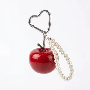 Fashion Apple Keychain with Realistic Fruit Pendant, Cute Bag or Backpack Hanging Charm for Women and Teens, Trendy and Whimsical Decorative Accessory, Perfect Gift for Her, Adds Playful, Fun, and Stylish Accent to Everyday, Travel, or Party Outfits, Must
