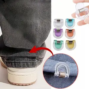 Adjustable Anti-Slip Clips for Jeans & Wide Leg Pants, Versatile Usage, Practicality, Transparent Plastic Invisible Hem Clips, 6pcs/10pcs Set