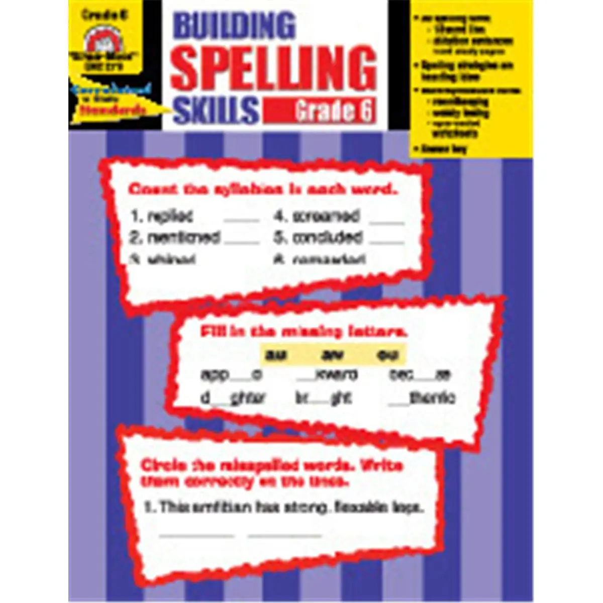 212 MAIN Small Animal Educational Toy - Evan-Moor EMC2710 Building Spelling Skills Gr. 6 Language Learning Workbook