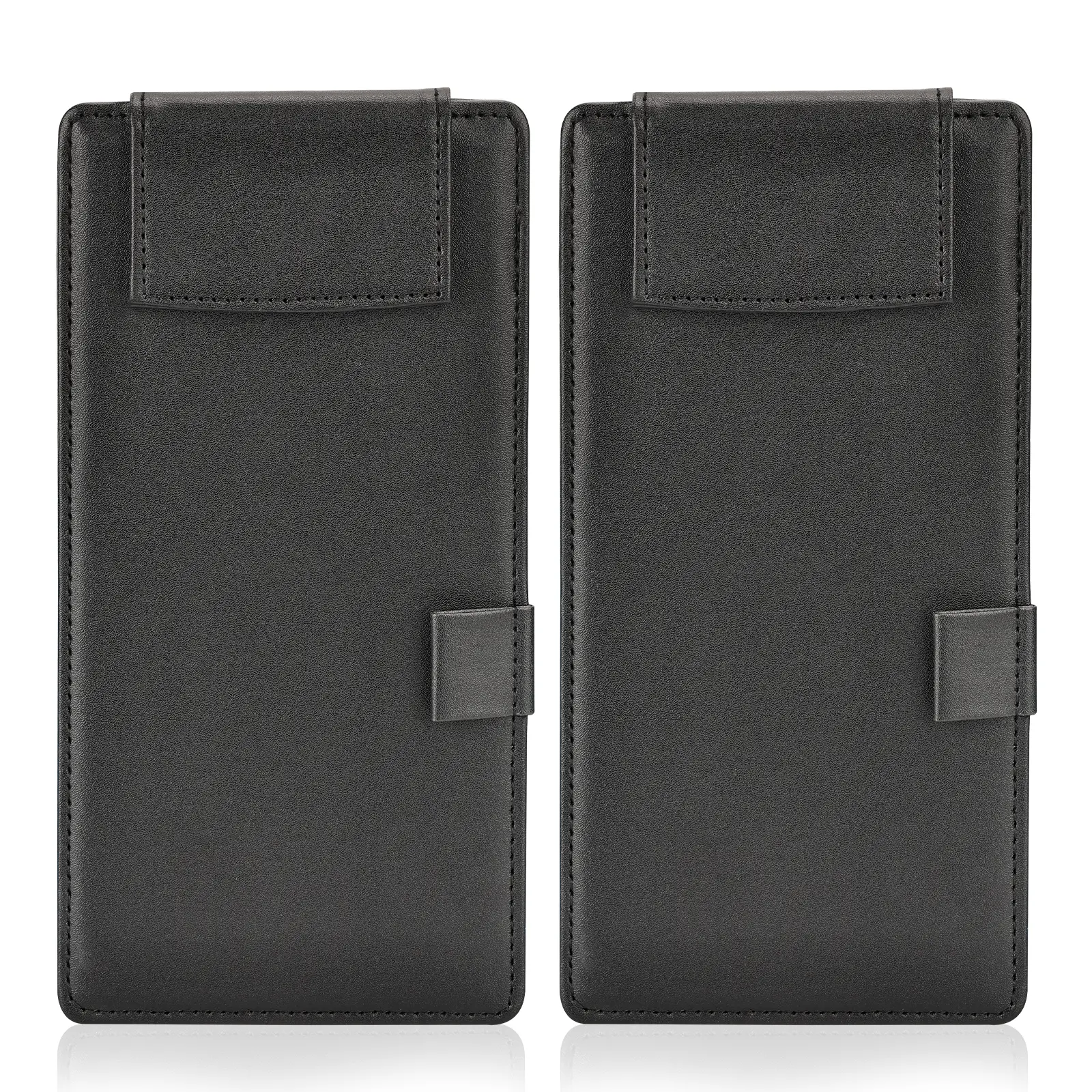KINGFOM Pu Leather Clipboard A6 Size Writing Clip Board Menu Folder Guest Check Book Holder with Pen Clip Magnetic Storage(8.5'' × 4'')