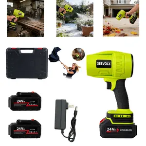 2 Battery Handheld Air Duster, Brushless Motor Electric Turbo Jet Blower - Multi-Use for Home Dust Cleaning, Car Drying, Garden Courtyard Snow/Leaves Blowing, Outdoor Cleaning Tool