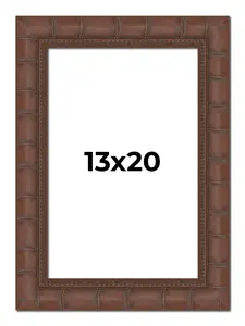 13x20 Brown Wide Bamboo Picture Frame - UV Acrylic, Foam Board Backing, Hanging Hardware