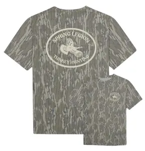 Spring Legion Turkey Hunting Tee, Mossy Oak Bottomland Camo, Men's Hunting Shirt, Turkey Graphic Camo T-Shirt, Spring Legion Apparel