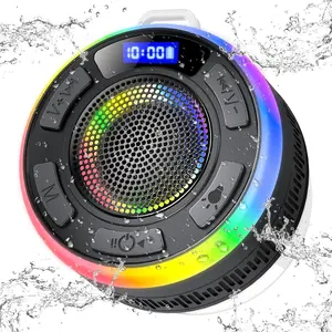 Shower Speaker,  5.3 Bathroom Speaker with  Sound &  Suction Cup,  Speaker Built-in Mic for Calls, 1100mAh Portable  Speaker for Pool, Beach, Boat, Gifts
