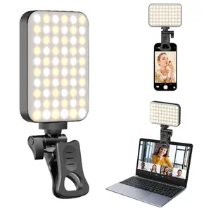 Rechargeable Selfie Light, Clip Fill Light for Phone Laptop Tablet Portable Light for Video Conference Live Streaming Zoom Call Makeup Picture, Selfie Led Lights (Black)