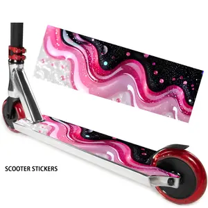 1 Pink Black Stardust Tide Fan Scooter Sticker, Cool Creative Body Sticker, Scooter Body Decoration Sticker PVC Sticker Easy