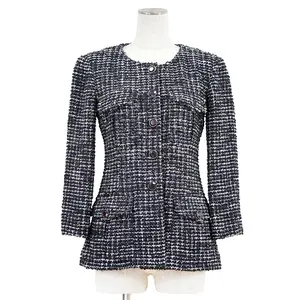Pre-owned CHANEL Wool Small Leather Goods Blend Tweed Jacket