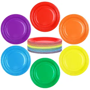 72 Packs Colored Paper Plates, Disposable Heavy Duty Paper Plates,  Dinner Dessert Plates for Parties, Holidays, Picnics Supplies