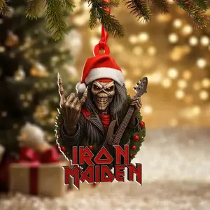 Iron Maiden Flat Acrylic Ornament – Heavy Metal Fan Xmas Tree Decor, Stocking Gift