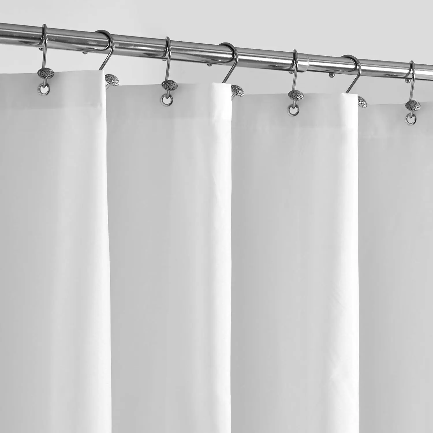 Waterproof Fabric Shower Curtain Liner with 3 Magnets Soft Hotel Quality Cloth Shower Liner Light Weight & Machine Washable Standard Size 72x72 White Fitting