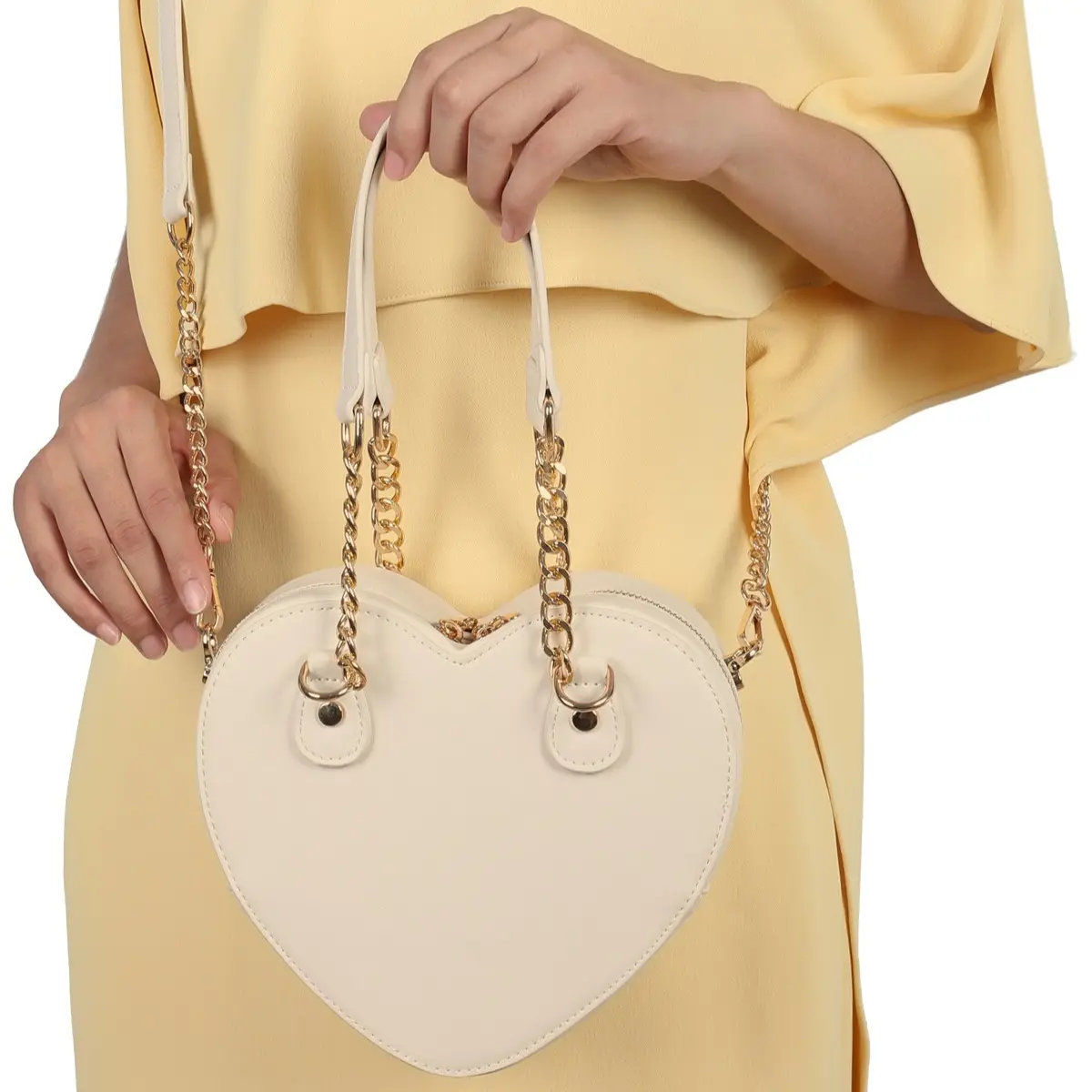 Lola Mae Heart Shape Shoulder Bag with Extra Crossbody Strap
