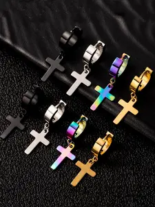 Rebel Radiance: Trendy Stainless Steel Dangle Earrings Set