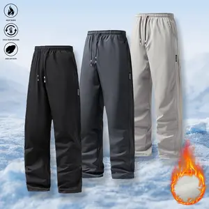 Men's 3-Pack Warm Fleece Joggers - Classic Style, Drawstring Waistband, Pocket Details, Roomy Stretchable Thermal Jogger Trousers, Mensfashion Sports Jogging Wear for Running, Lounging