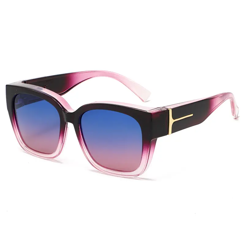 Gradient Purple Frame, Blue-Top Pink-Bottom Lenses